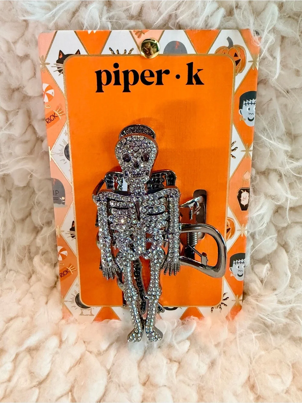Halloween Spiderweb and Skeleton 3 Pc Hair Bundle NWT Piper K Claw Clips